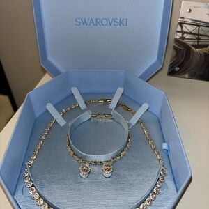 Swarovski Gold and Silver Necklace Set